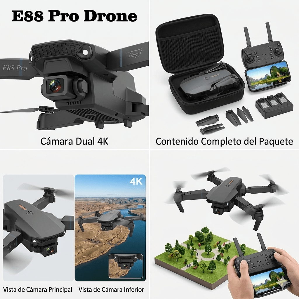 Nuevo Dron con Doble Cámara 4K: ¡Captura todos tus momentos desde las alturas! - AYC Style